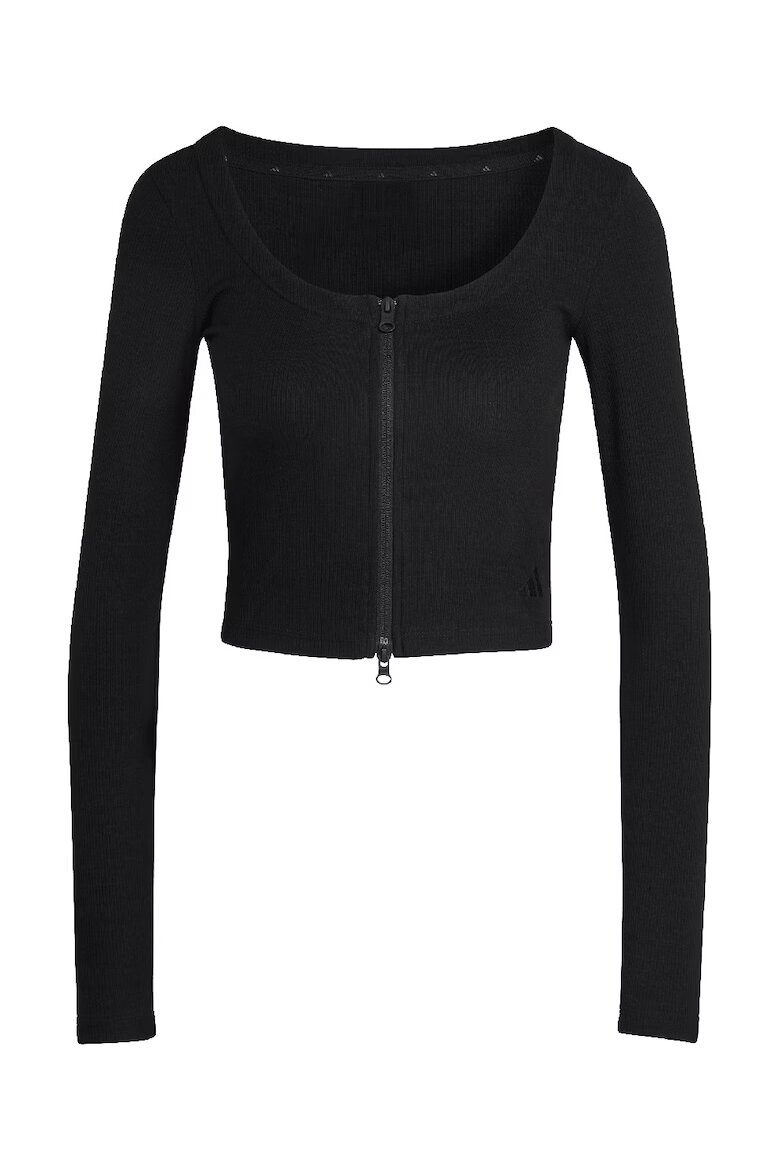 adidas Sportswear Къса блуза с цип Черен