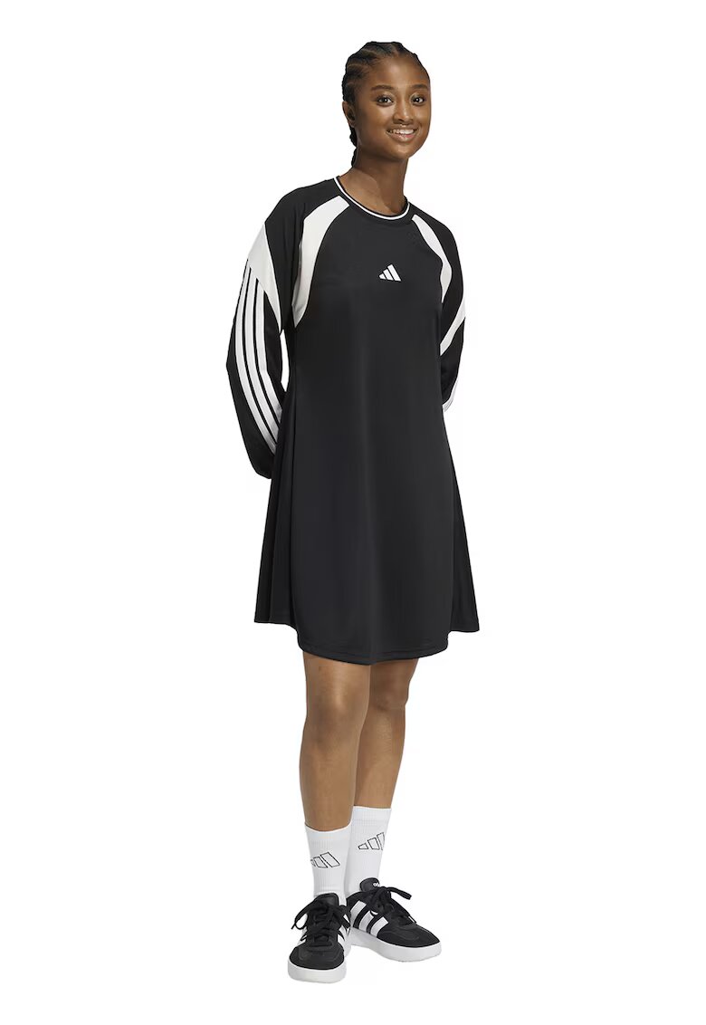 adidas Sportswear Къса рокля с лого - Черен/Мръснобял