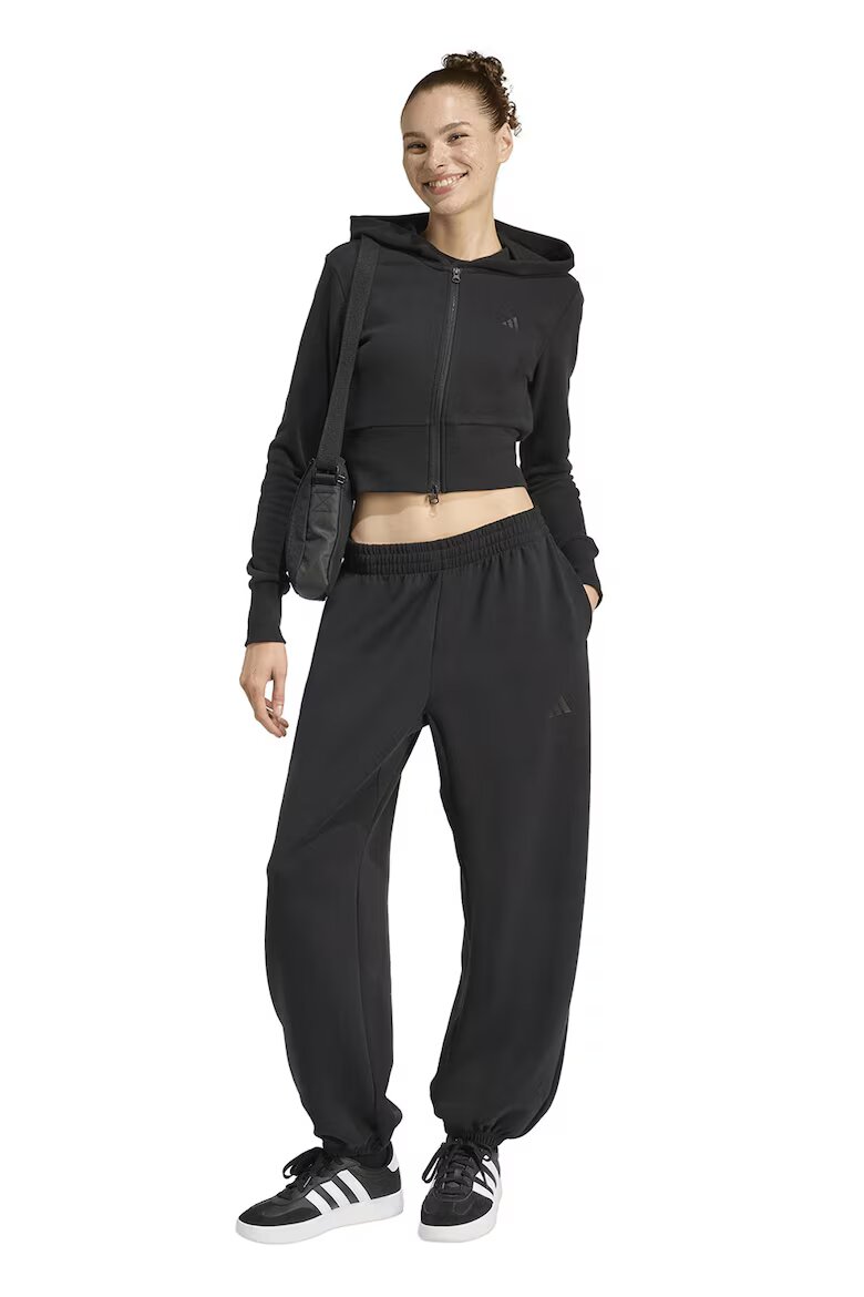adidas Sportswear Късо худи с лого Черен