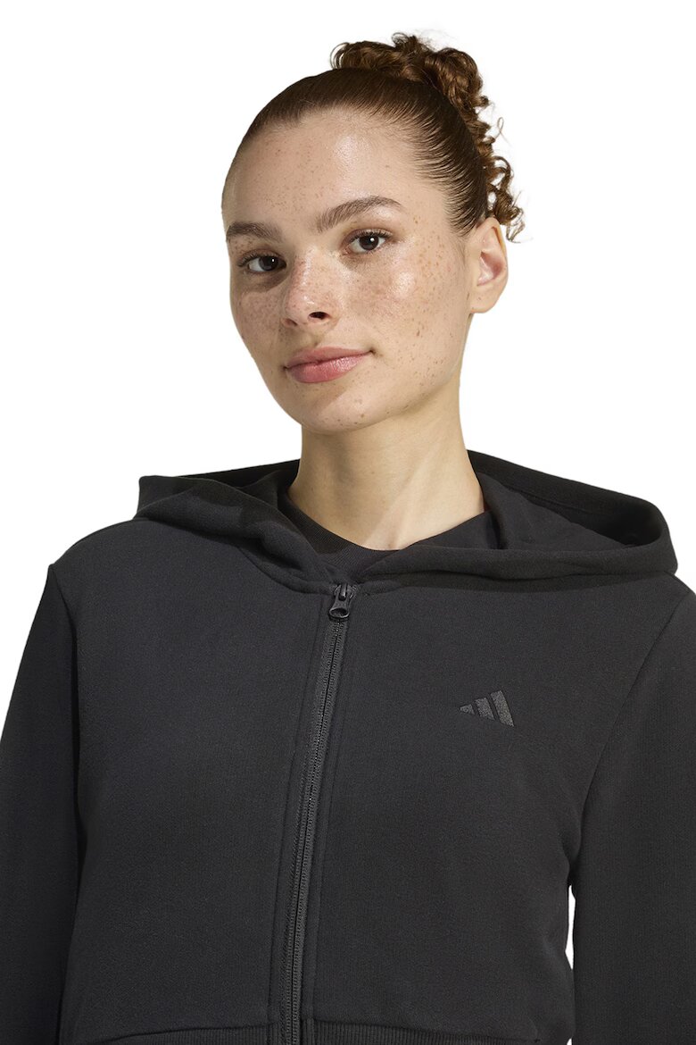 adidas Sportswear Късо худи с лого Черен