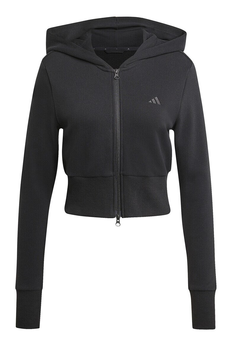 adidas Sportswear Късо худи с лого Черен