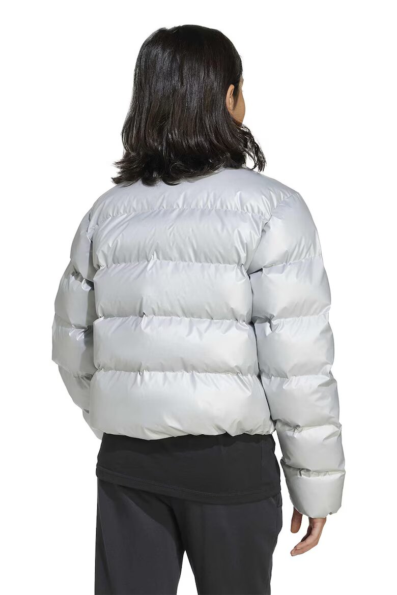 adidas Sportswear Късо капитоирано зимно яке със странични джобове Сребрист