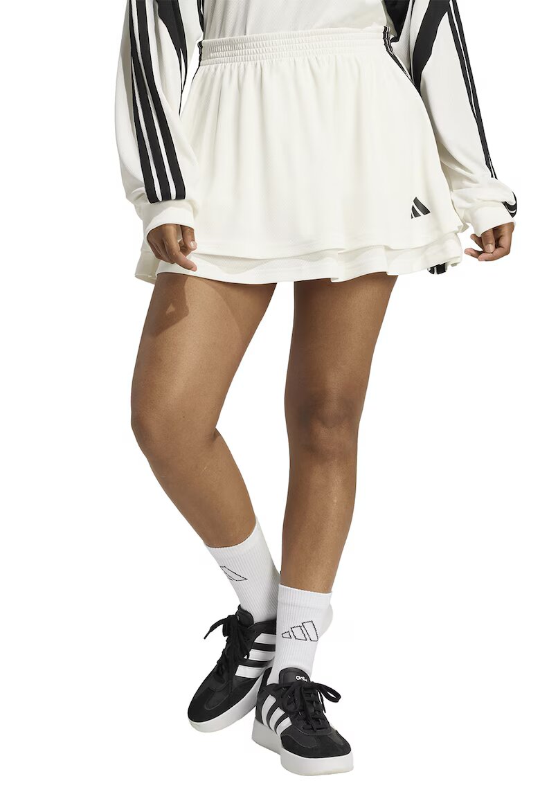 adidas Sportswear Набрана пола с контрастни кантове Черен/Мръснобял