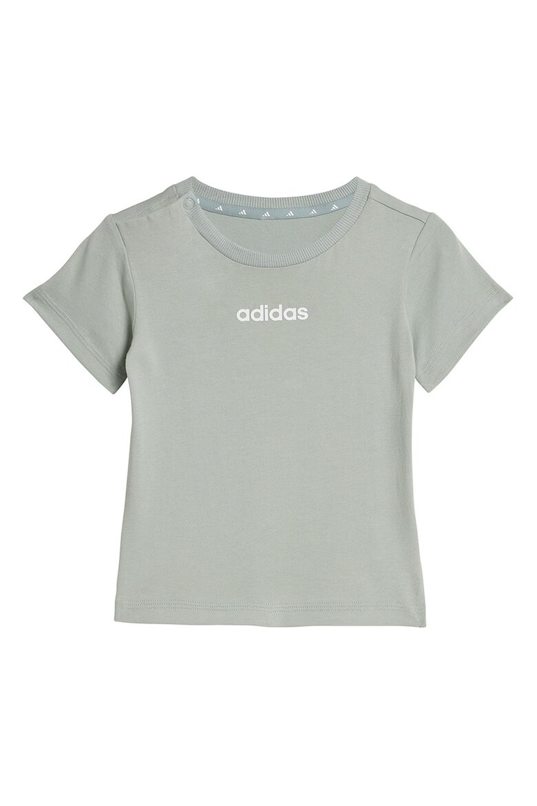 adidas Sportswear Памучна тениска и къс панталон - 2 части Бледозелен/Tъмносив