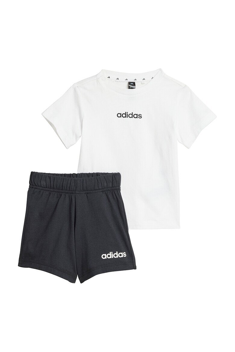 adidas Sportswear Памучна тениска и къс панталон - 2 части Черен/Мръснобял