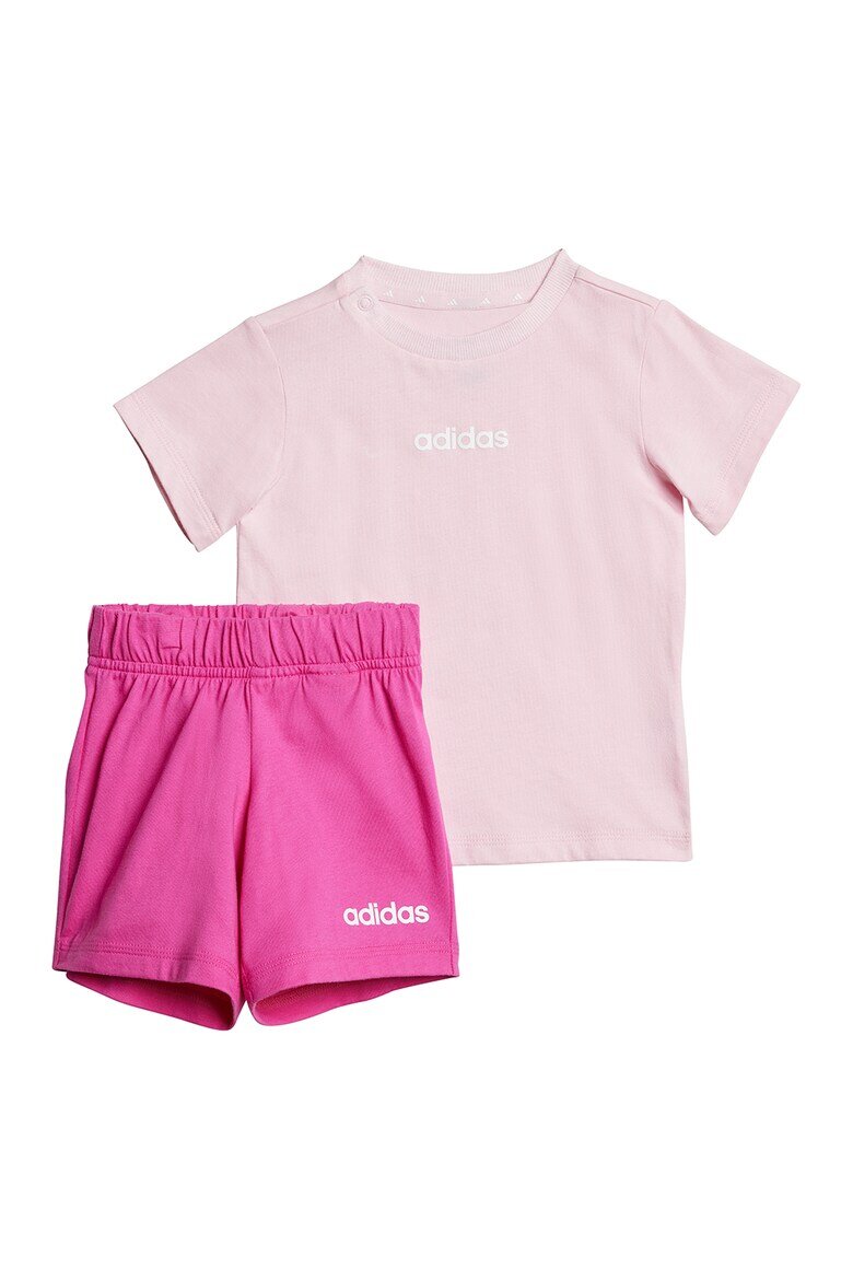 adidas Sportswear Памучна тениска и къс панталон - 2 части Фуксия/Бял/Прашно розово