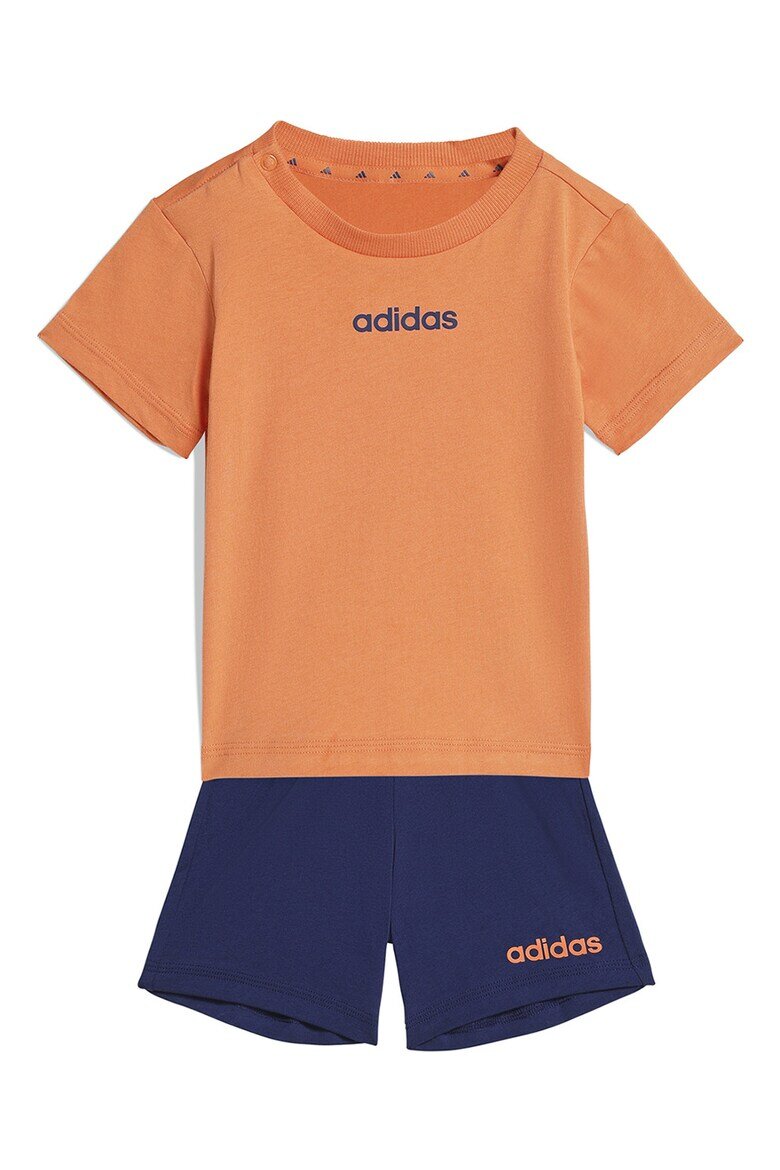 adidas Sportswear Памучна тениска и къс панталон - 2 части Тъмносин/Бледооранжев