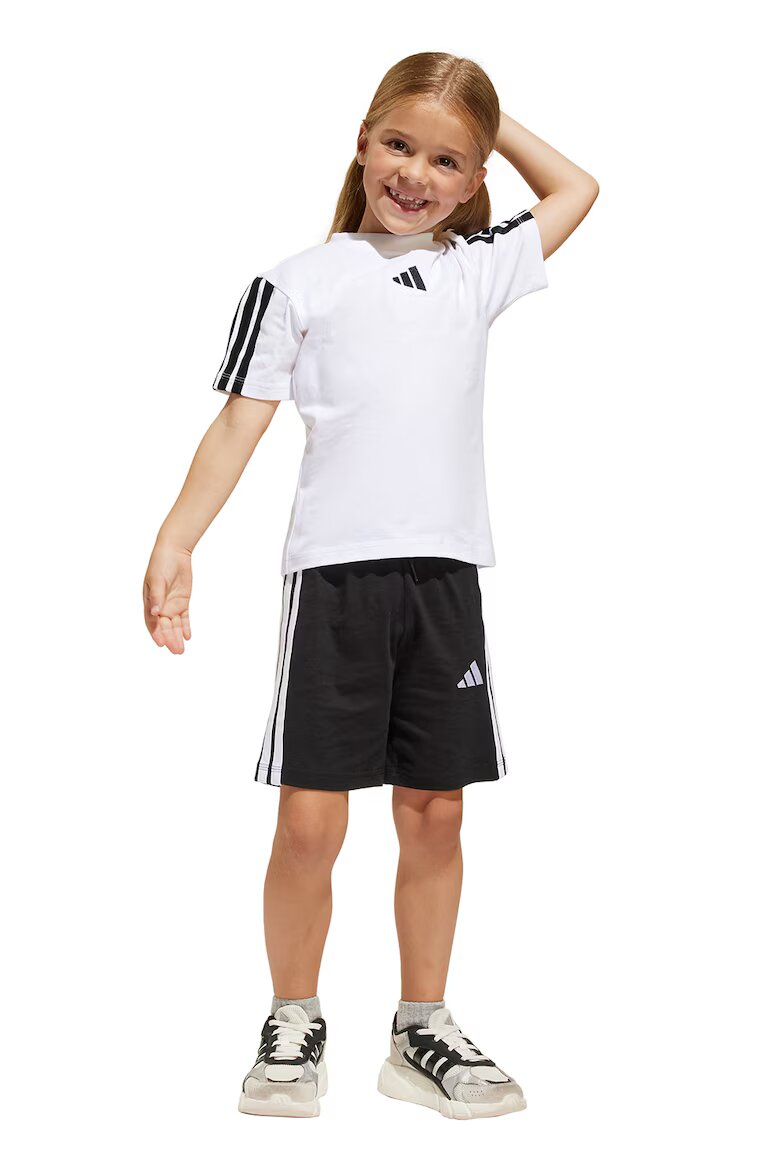 adidas Sportswear Памучна тениска и къс панталон Черен/Бял