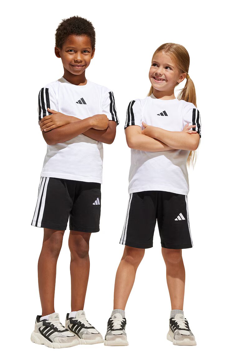 adidas Sportswear Памучна тениска и къс панталон Черен/Бял