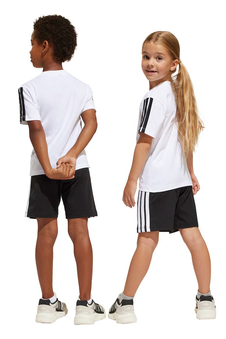 adidas Sportswear Памучна тениска и къс панталон Черен/Бял