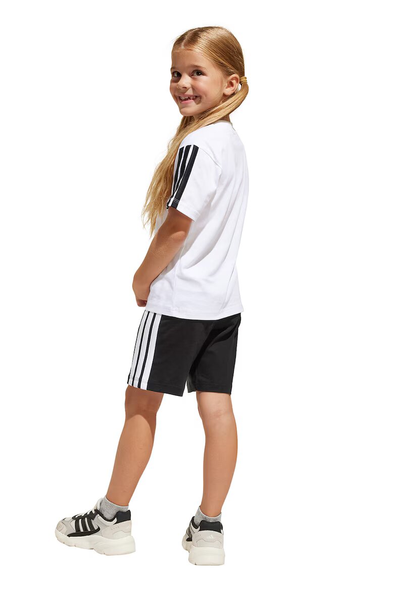 adidas Sportswear Памучна тениска и къс панталон Черен/Бял