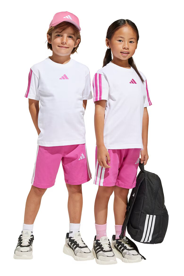 adidas Sportswear Памучна тениска и къс панталон Фуксия/Бял