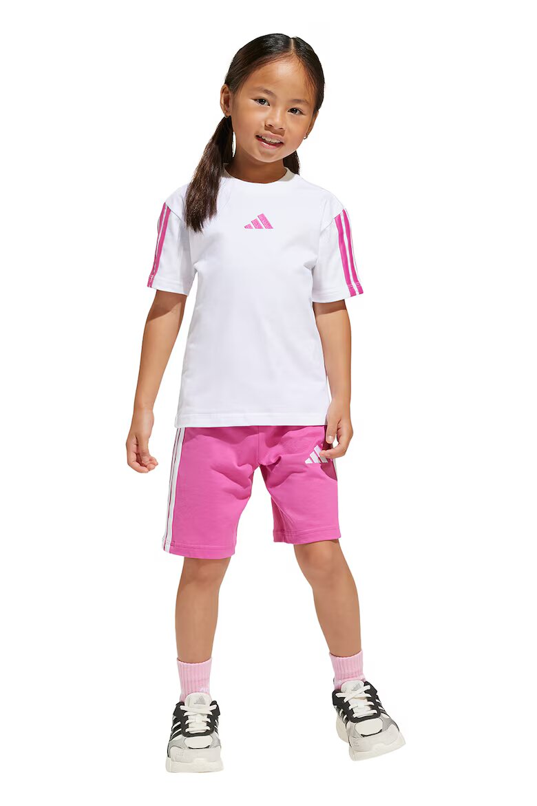 adidas Sportswear Памучна тениска и къс панталон Фуксия/Бял