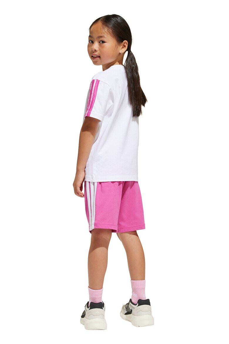 adidas Sportswear Памучна тениска и къс панталон Фуксия/Бял