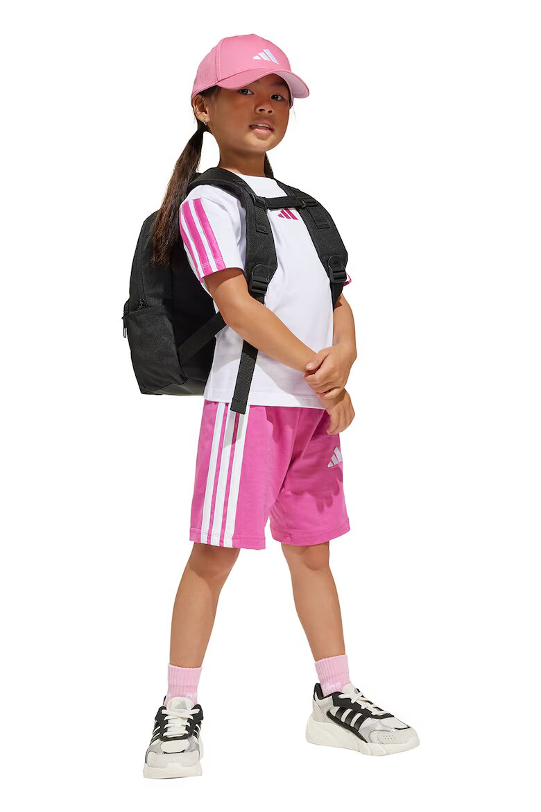adidas Sportswear Памучна тениска и къс панталон Фуксия/Бял