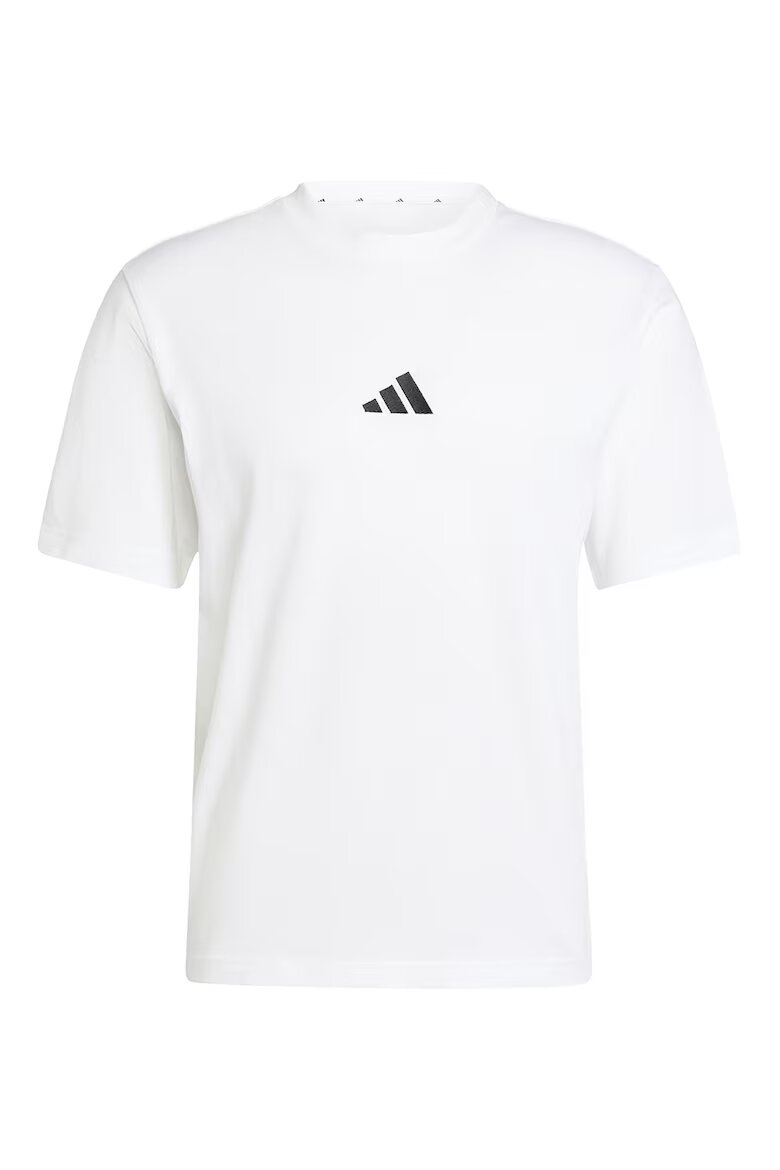 adidas Sportswear Памучна тениска с бродирано лого Черен/Бял