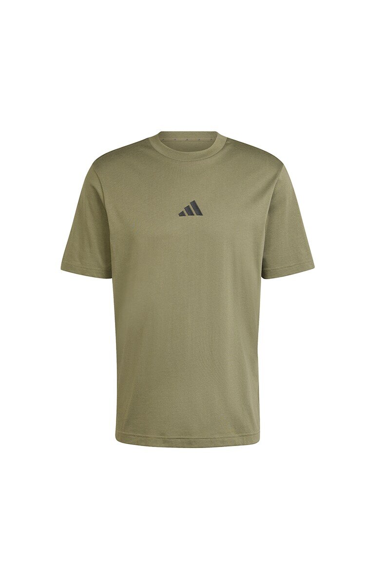 adidas Sportswear Памучна тениска с бродирано лого Каки