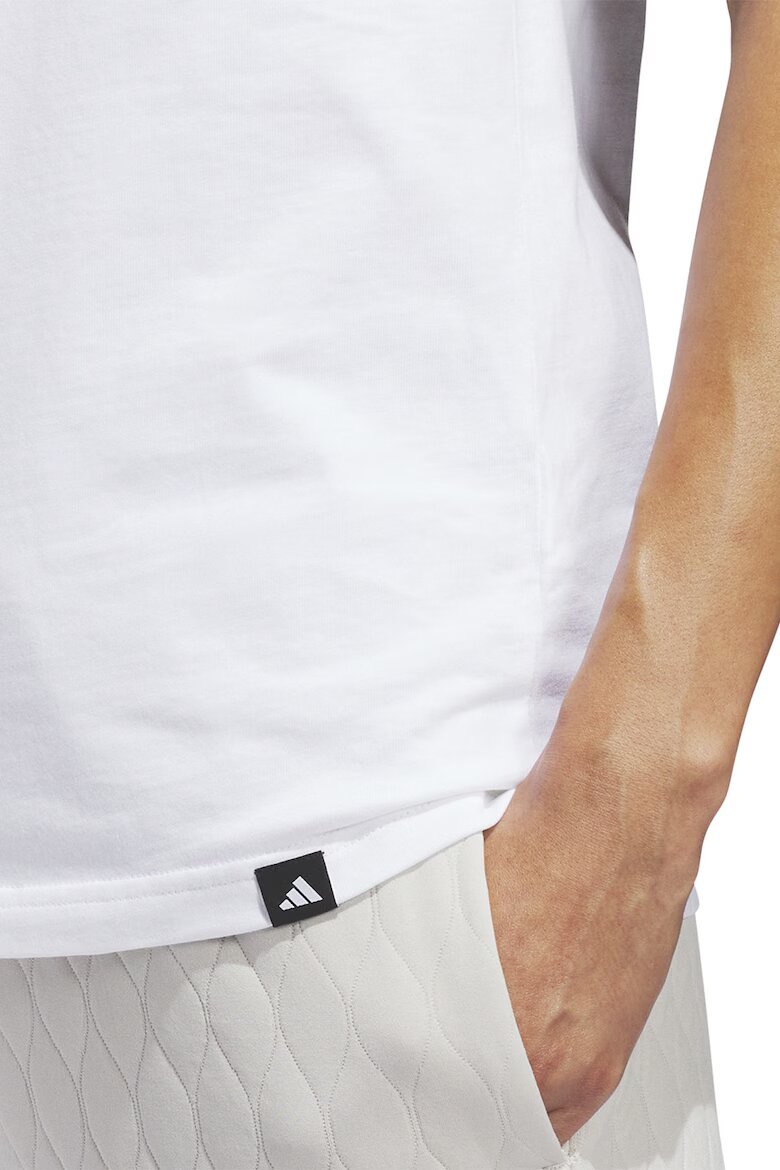 adidas Sportswear Памучна тениска Western с лого Бял/Розово/Зелени аспержи