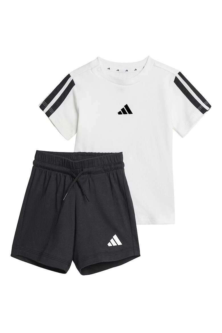 adidas Sportswear Памучни тениска и шорти - 2 части Бял/Черен