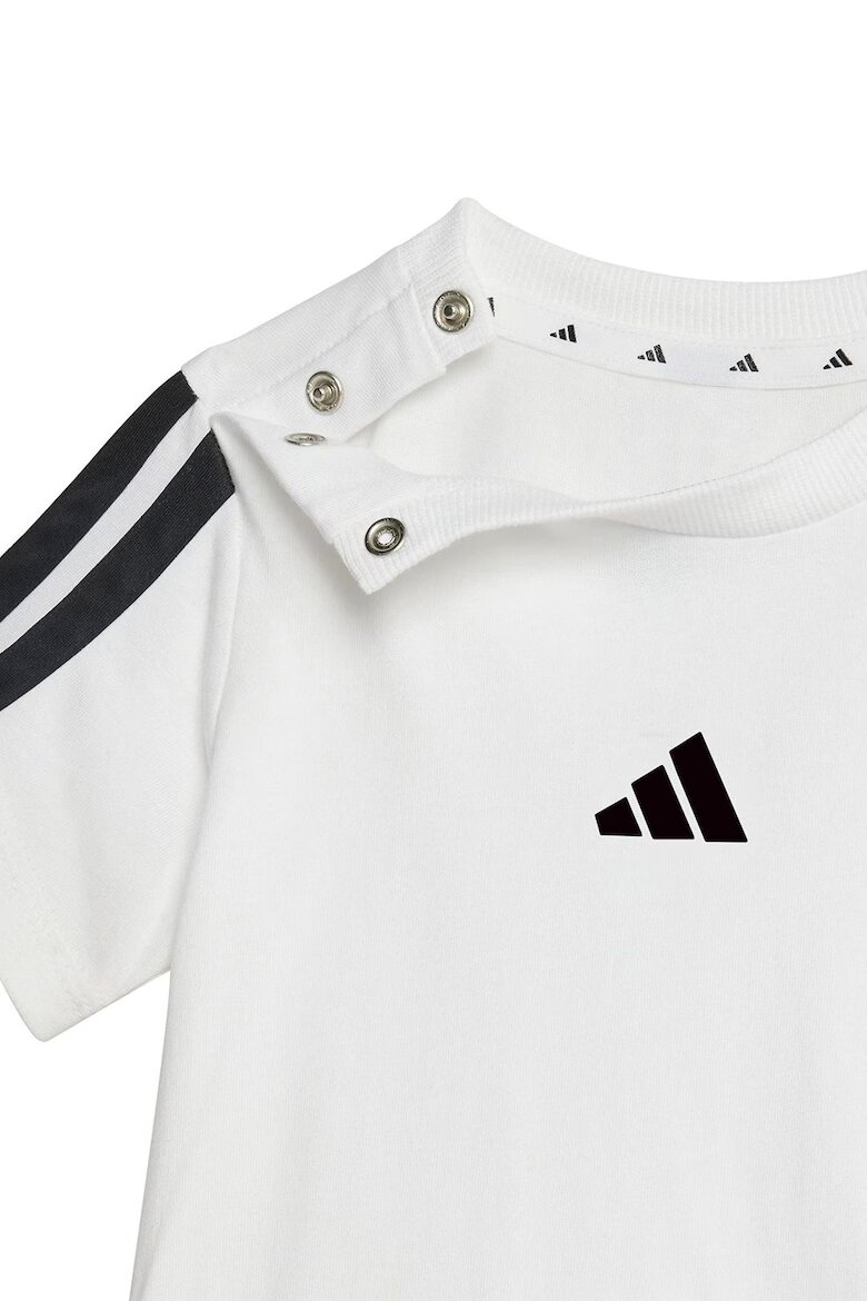 adidas Sportswear Памучни тениска и шорти - 2 части Бял/Черен