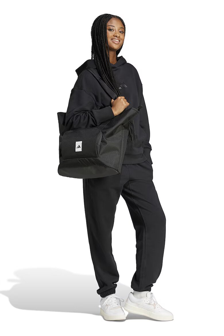 adidas Sportswear Памучно худи с рипс Черен