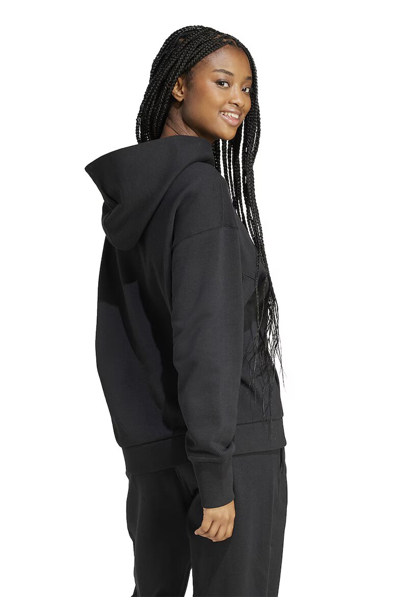 adidas Sportswear Памучно худи с рипс Черен
