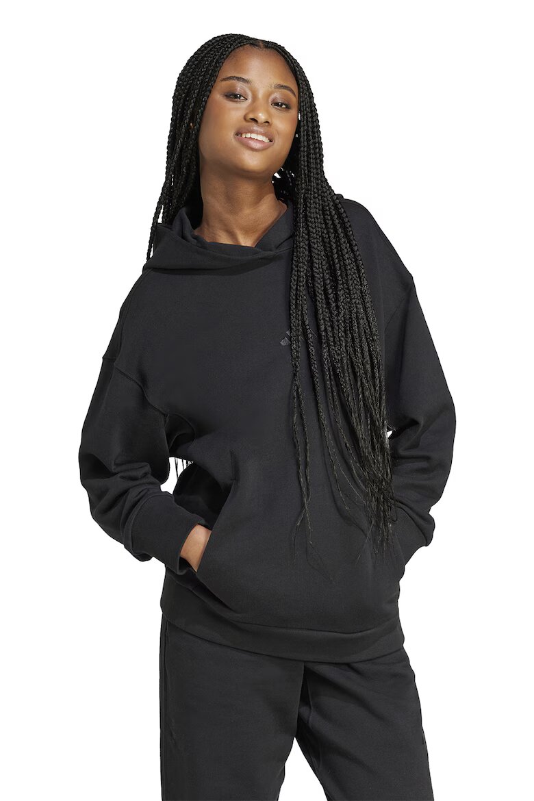 adidas Sportswear Памучно худи с рипс Черен