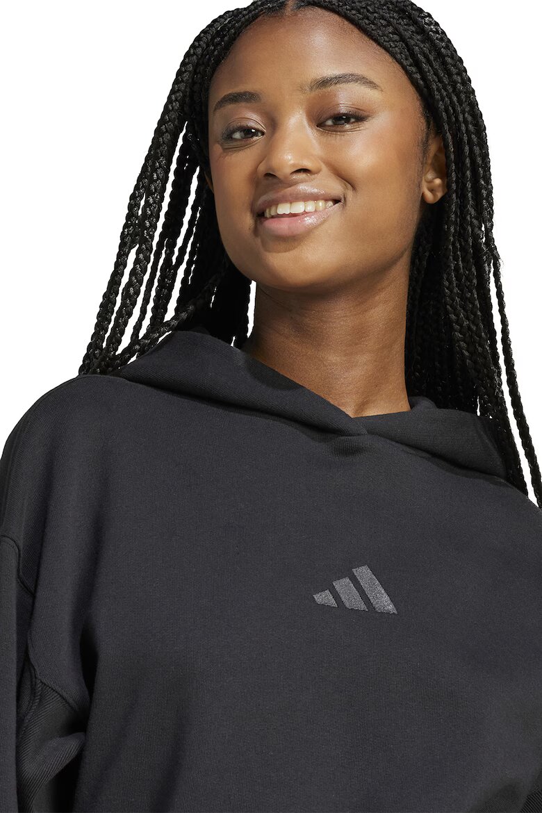 adidas Sportswear Памучно худи с рипс Черен