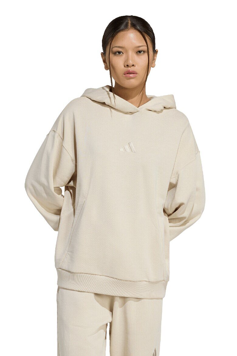 adidas Sportswear Памучно худи с рипс Светло бежово