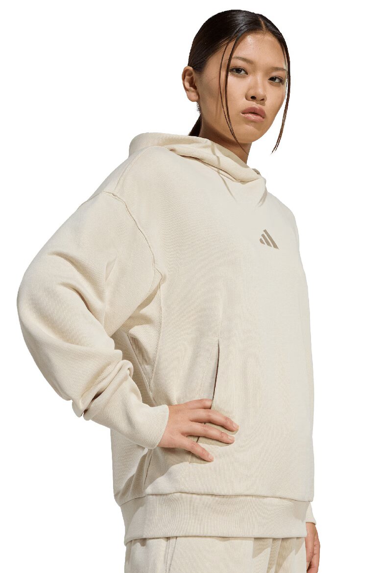 adidas Sportswear Памучно худи с рипс Светло бежово