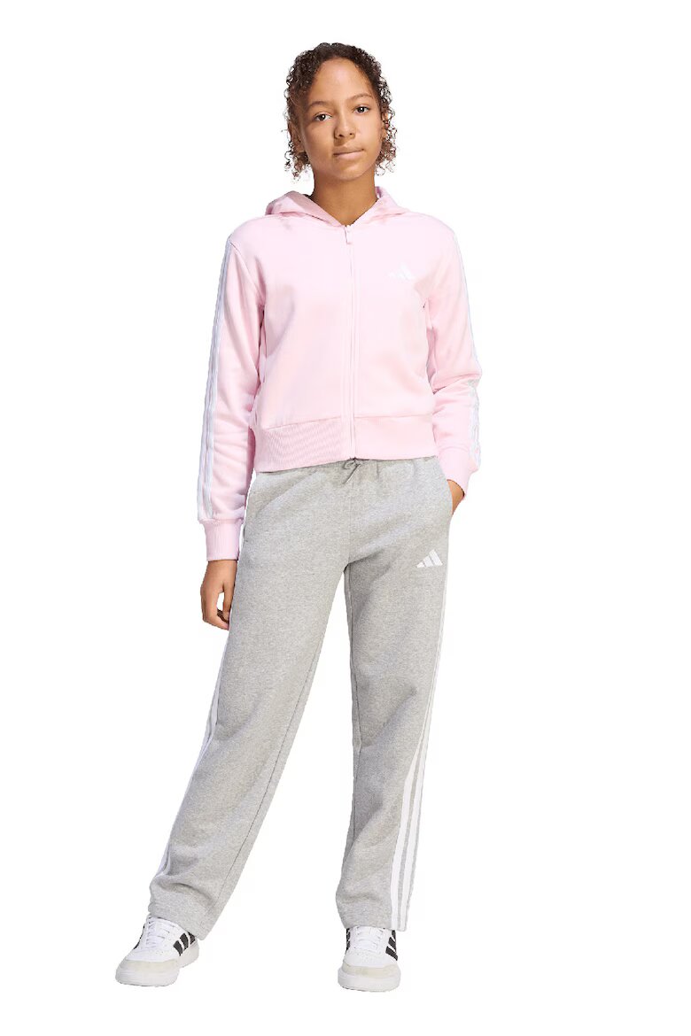 adidas Sportswear Поларен спортен екип с лого Бял/Светло сив/Светлорозов