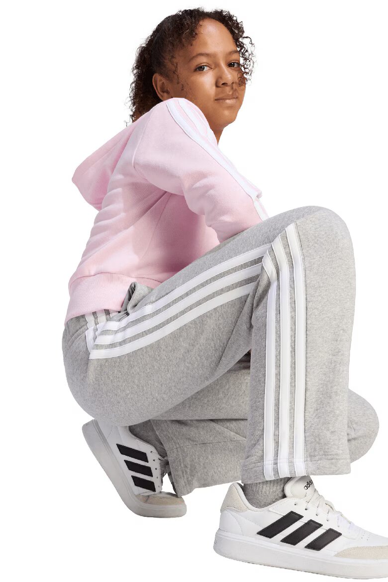 adidas Sportswear Поларен спортен екип с лого Бял/Светло сив/Светлорозов