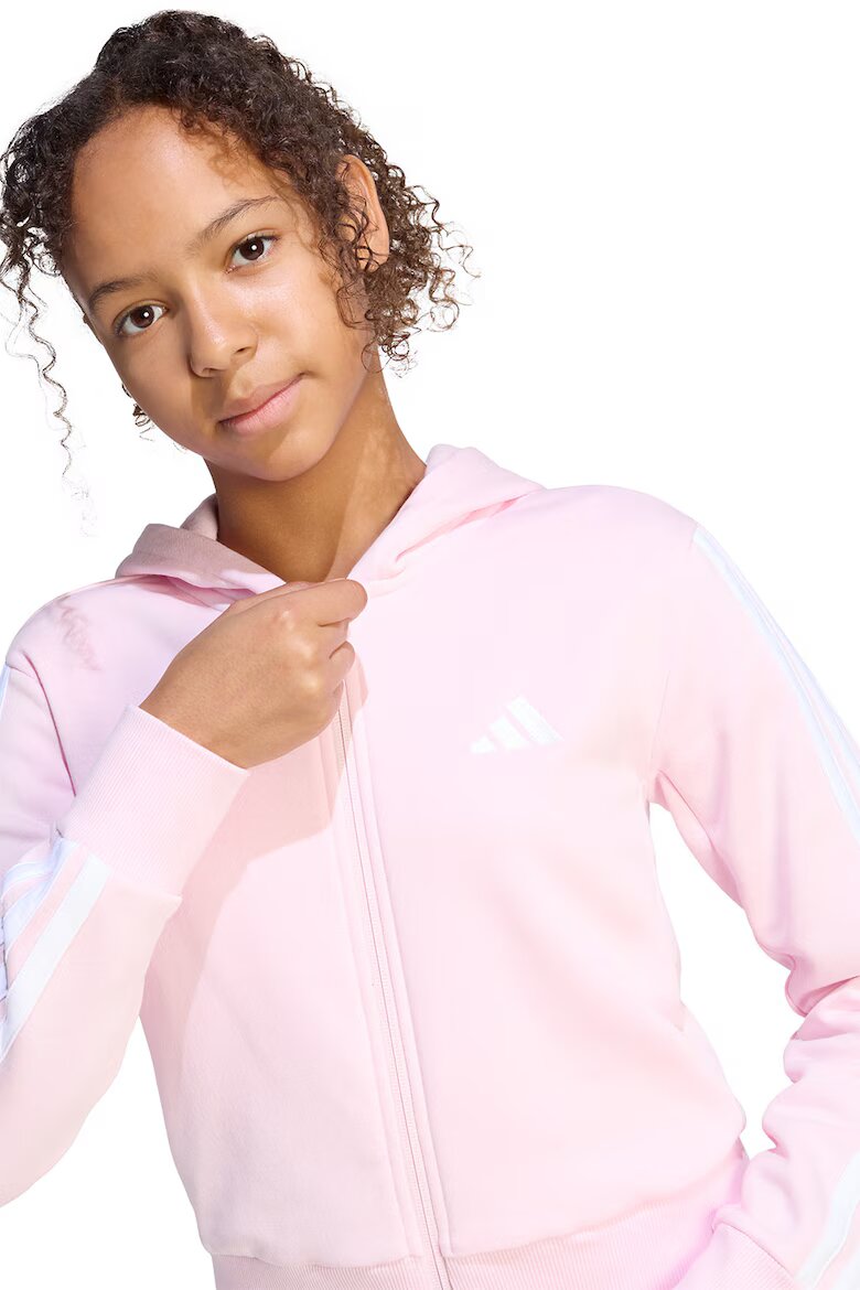 adidas Sportswear Поларен спортен екип с лого Бял/Светло сив/Светлорозов