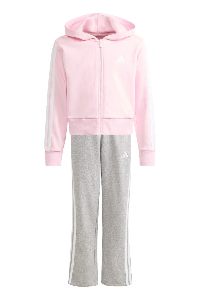 adidas Sportswear Поларен спортен екип с лого Бял/Светло сив/Светлорозов