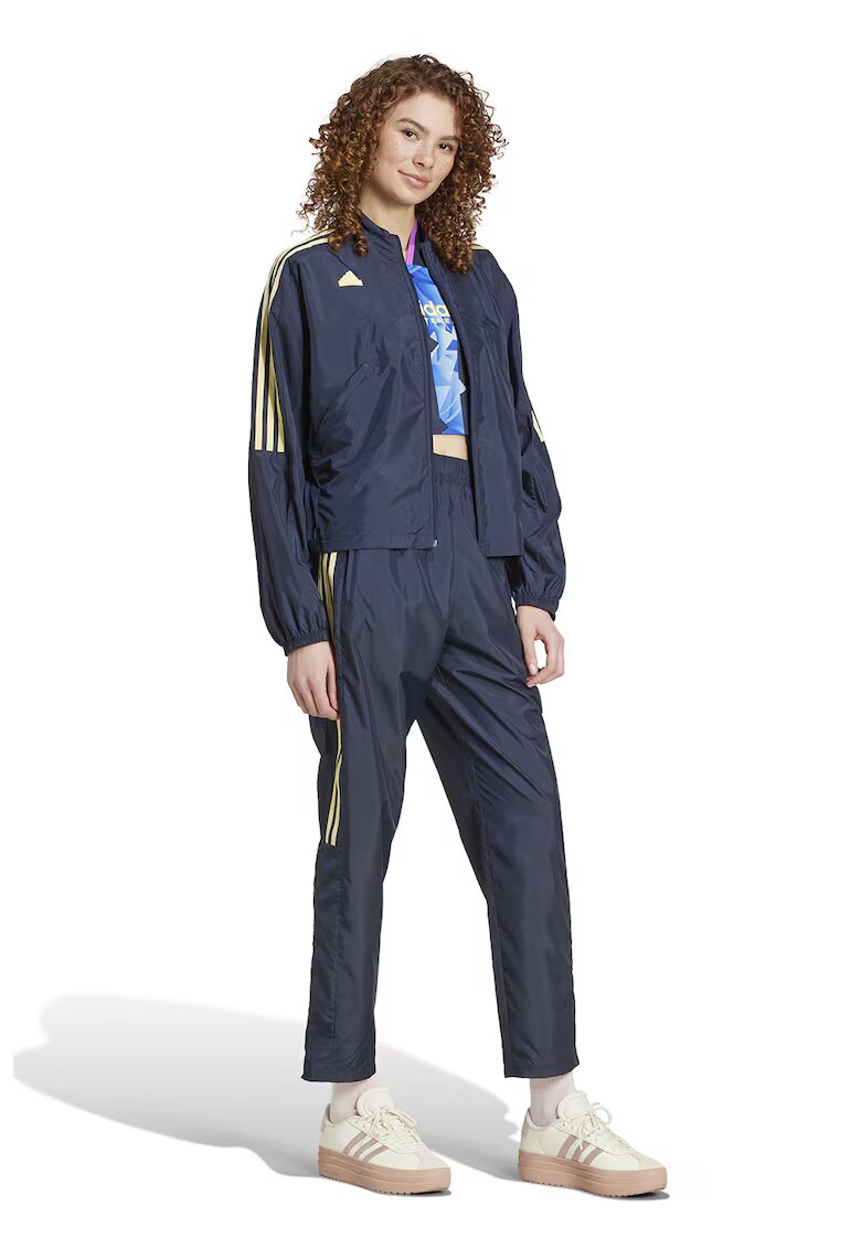 adidas Sportswear Прав панталон Tiro с цепки с цип - Тъмносин/Бледожълт