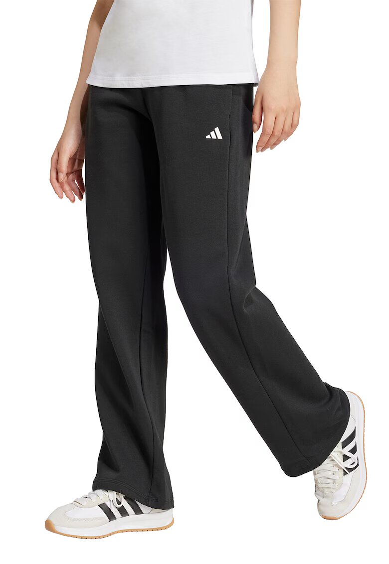 adidas Sportswear Прав спортен панталон Essentials с връзка - Черен/Бял