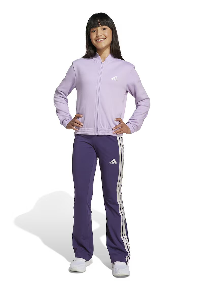 adidas Sportswear Разкроен спортен екип с цип - Бял/Тъмно лилаво/Лилав