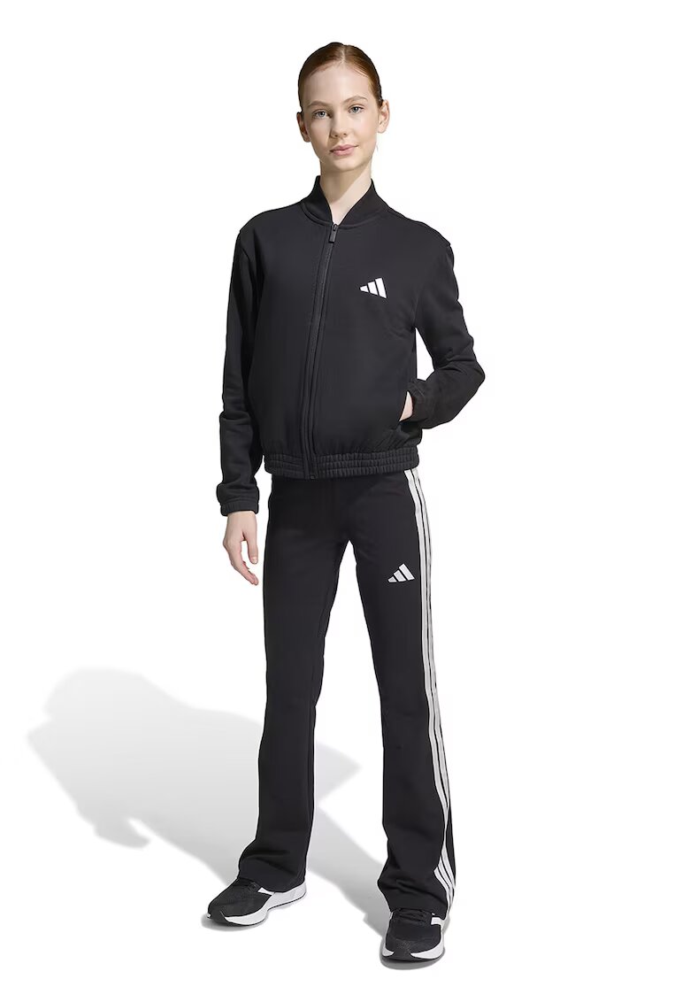 adidas Sportswear Разкроен спортен екип с цип - Черен/Бял