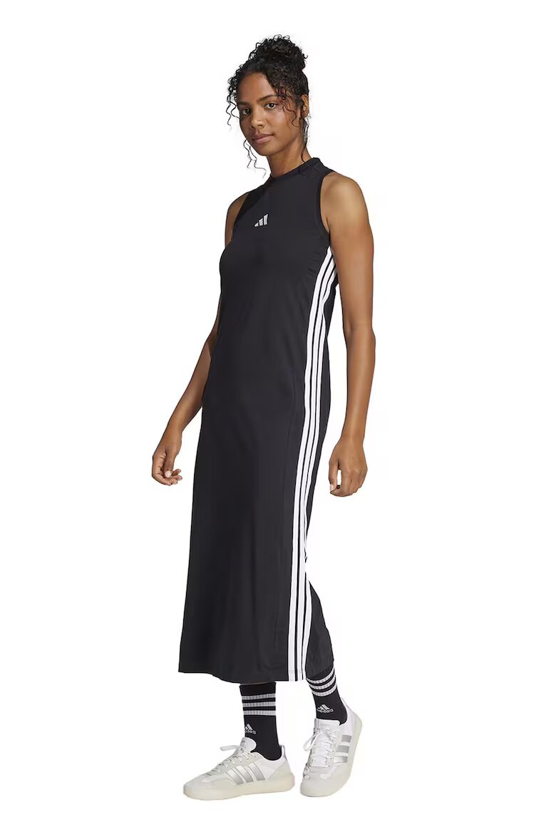 adidas Sportswear Рокля с памук и цепка встрани Черен