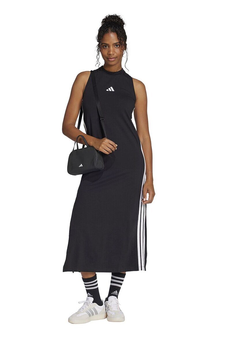 adidas Sportswear Рокля с памук и цепка встрани Черен