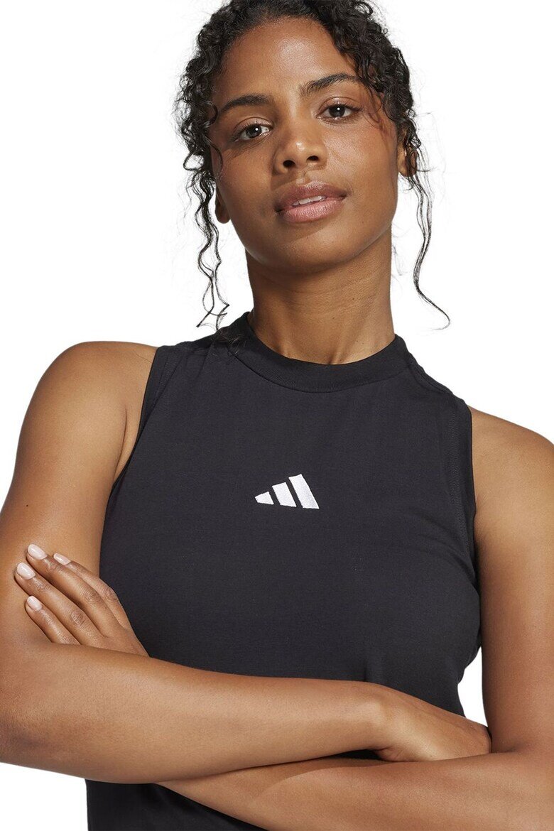 adidas Sportswear Рокля с памук и цепка встрани Черен
