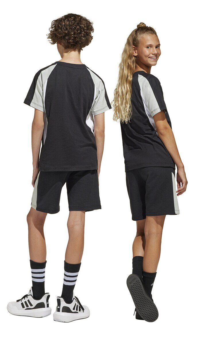 adidas Sportswear Шорти с памук и лого Черен/Светло сив