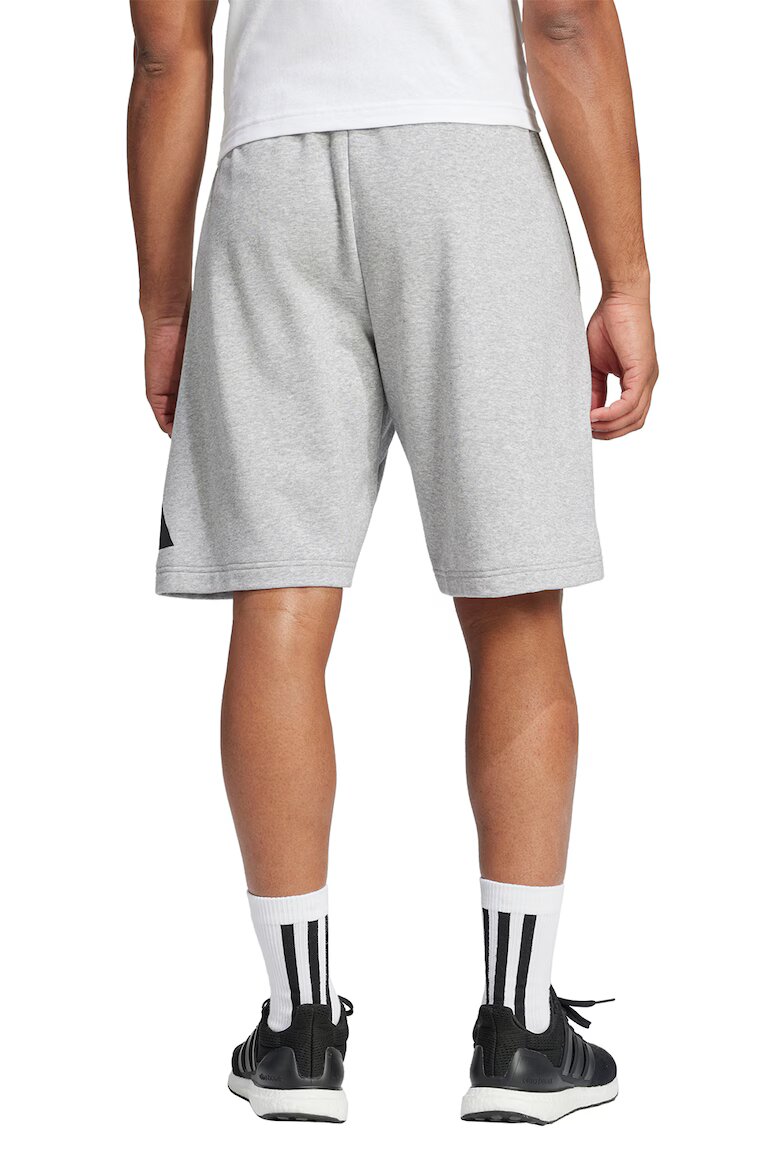 adidas Sportswear Шорти с памук и лого Черен/Светлосив меланж