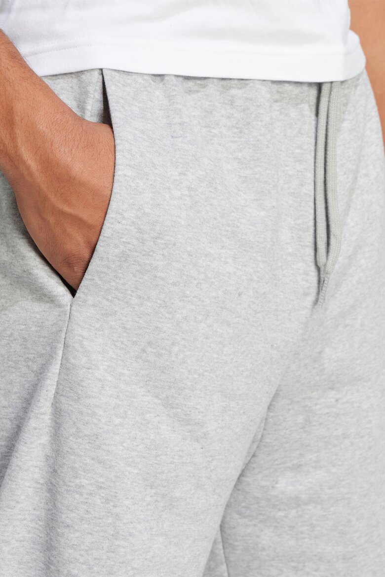 adidas Sportswear Шорти с памук и лого Черен/Светлосив меланж