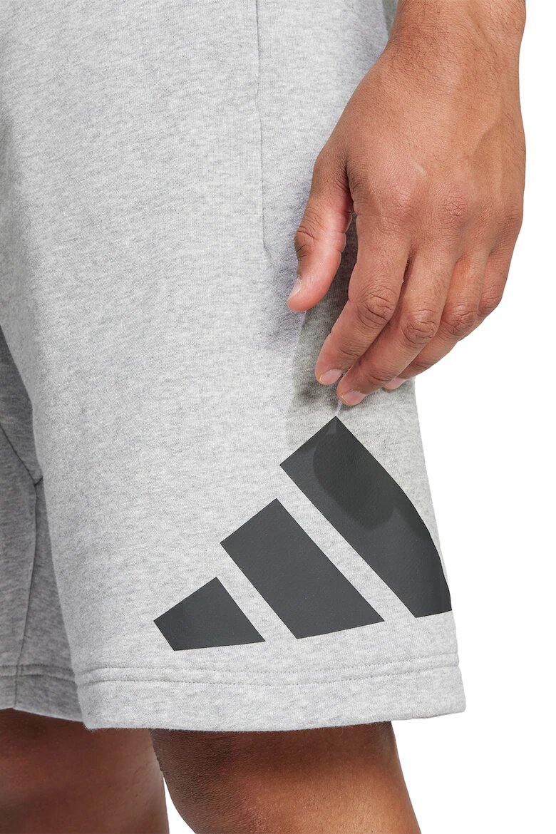 adidas Sportswear Шорти с памук и лого Черен/Светлосив меланж