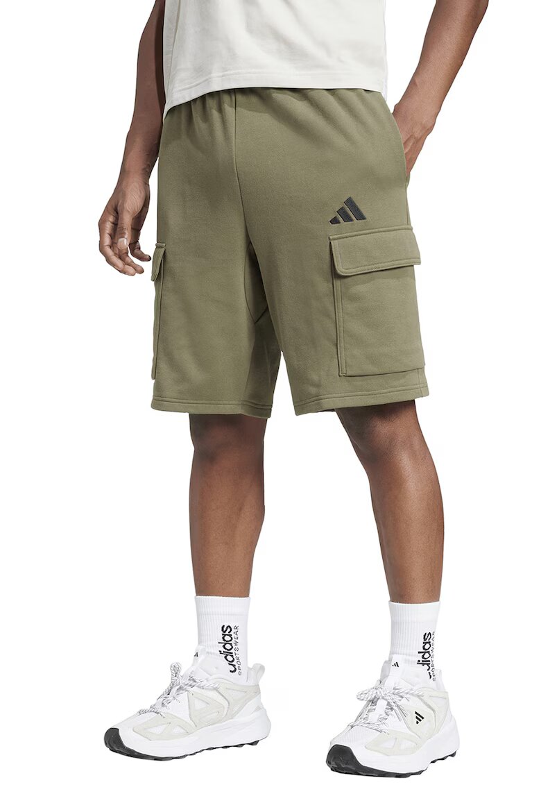 adidas Sportswear Шорти с връзка Черен/Бледозелен