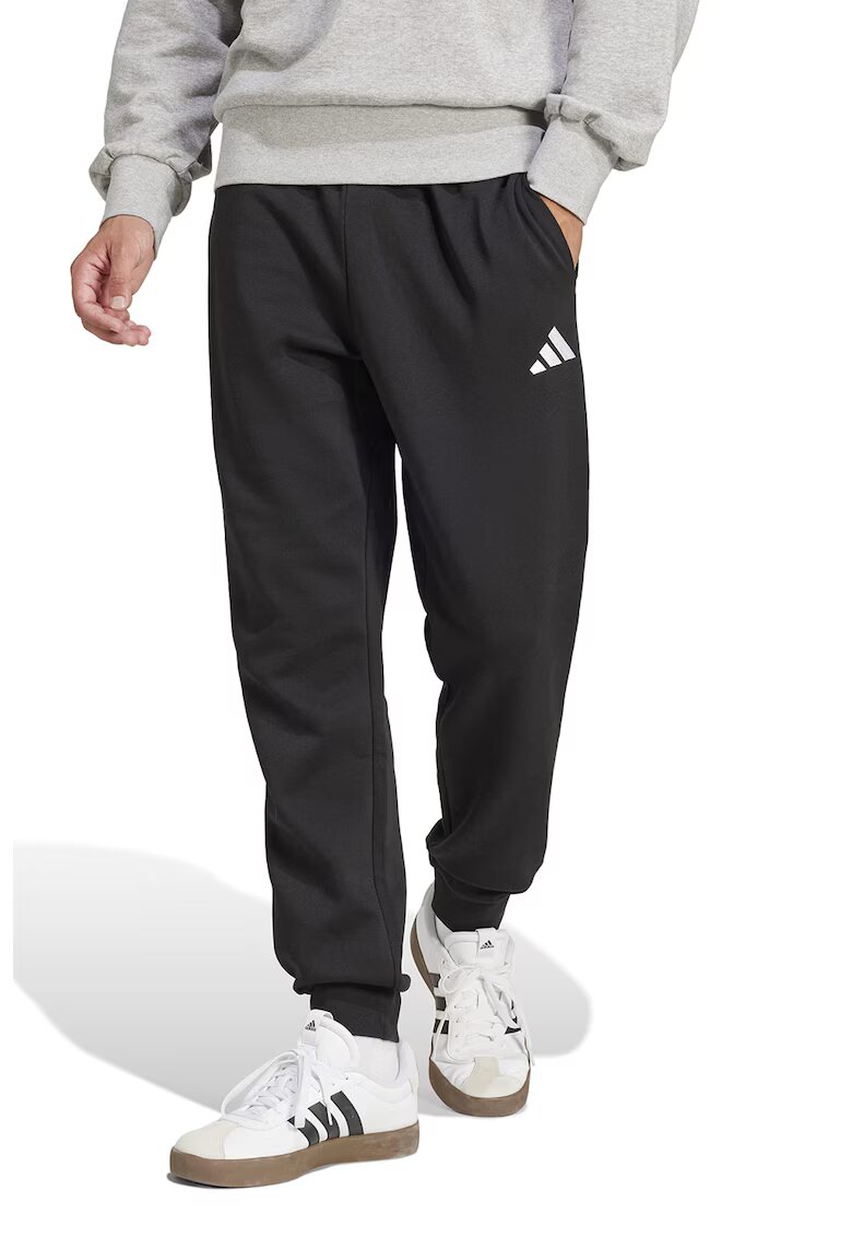adidas Sportswear Скосен спортен панталон FeelCozy с връзка - Бял/Черен