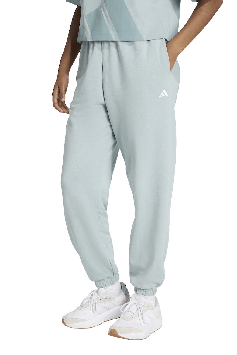 adidas Sportswear Скосен спортен панталон с връзка Бял/Пастелносин