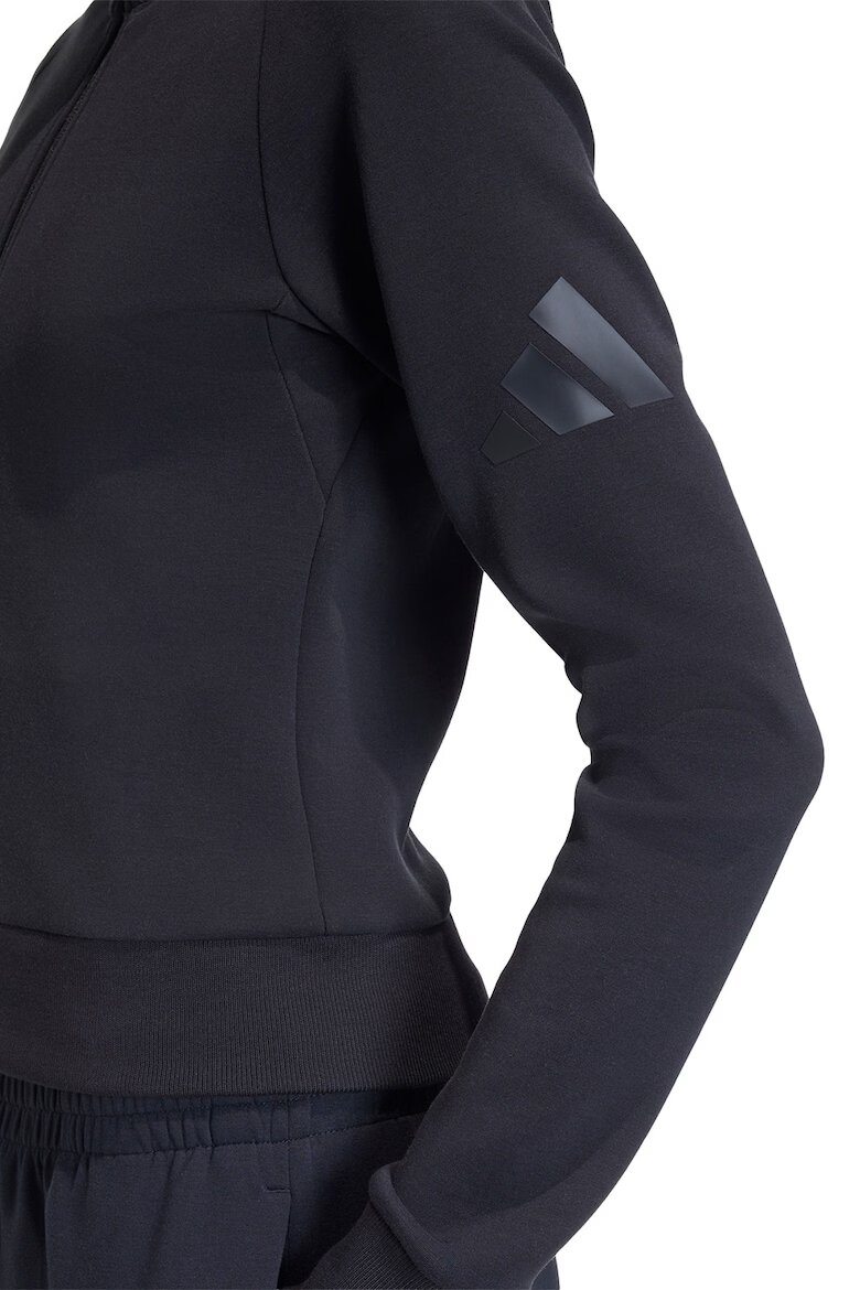 adidas Sportswear Слим суитшърт с модал с цип Черен