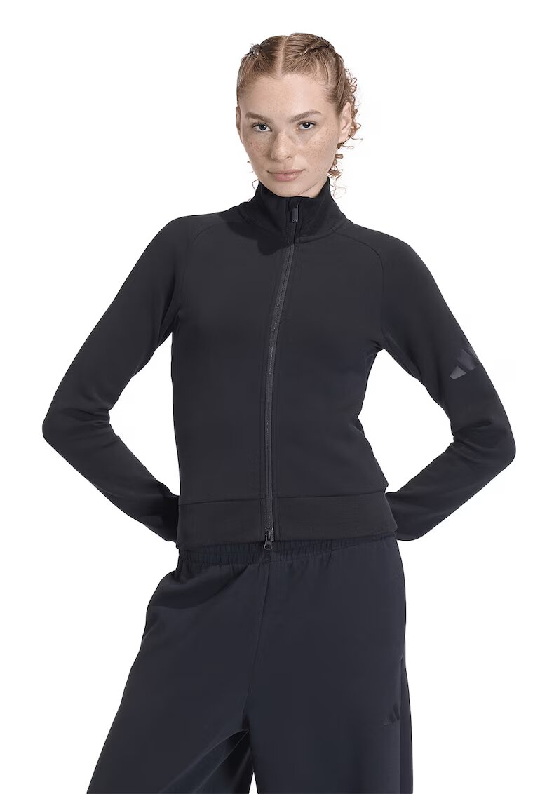 adidas Sportswear Слим суитшърт с модал с цип - Черен